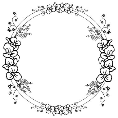 Çeşitli zarif çiçek çerçeveli vektör illüstrasyon şablonu