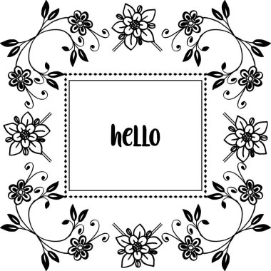 Vektör illüstrasyon dekor tarzı merhaba için çeşitli çiçek çerçeve