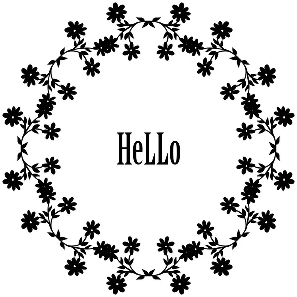 Vector illustration various flower frame for decor modern of card hello — Stock Vector