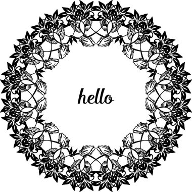Vektör illüstrasyon vintage tarzı dekorasyon çiçek çerçeve için merhaba