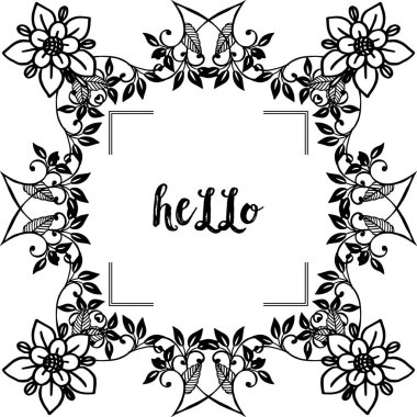 Vektör illüstrasyon vintage tarzı dekorasyon çiçek çerçeve için merhaba