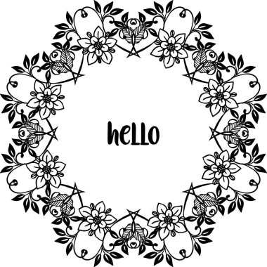 Vektör illüstrasyon dekor vintage merhaba için çeşitli doku çiçek çerçeve