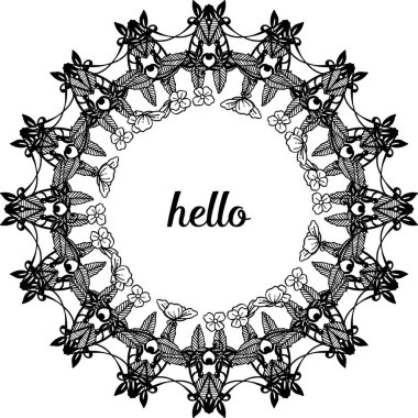 Vektör illüstrasyon dekor vintage merhaba için çeşitli doku çiçek çerçeve