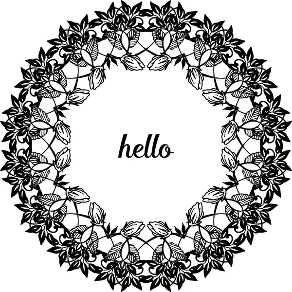 Vektör illüstrasyon vintage tarzı dekorasyon çiçek çerçeve için merhaba