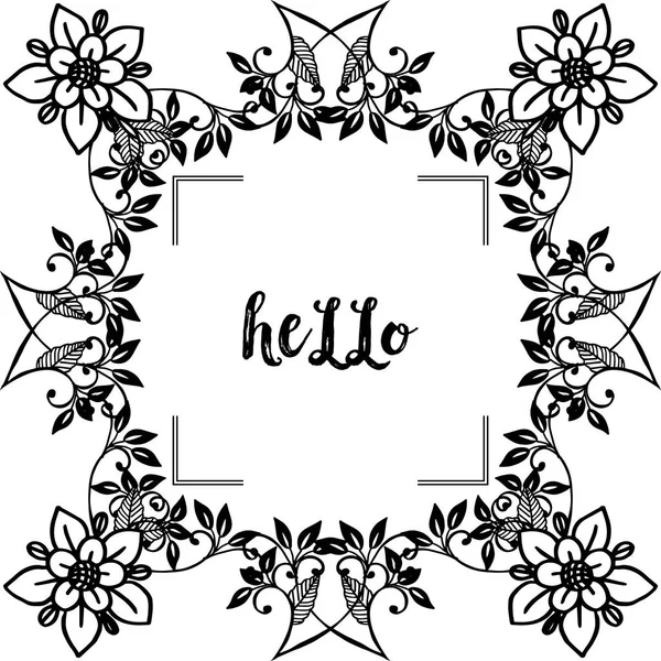 Vektör illüstrasyon vintage tarzı dekorasyon çiçek çerçeve için merhaba