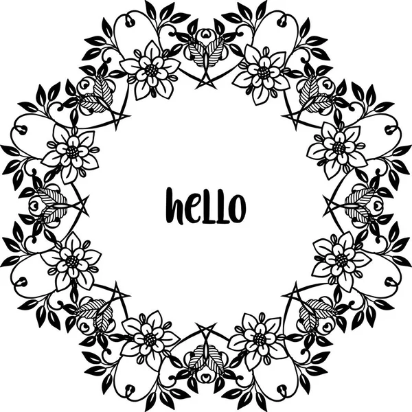 Vektör illüstrasyon dekor vintage merhaba için çeşitli doku çiçek çerçeve