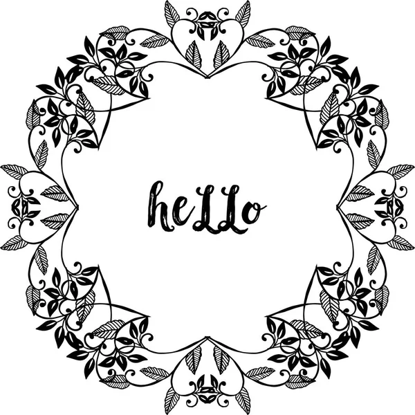 Vektör illüstrasyon dekor vintage merhaba için çeşitli doku çiçek çerçeve