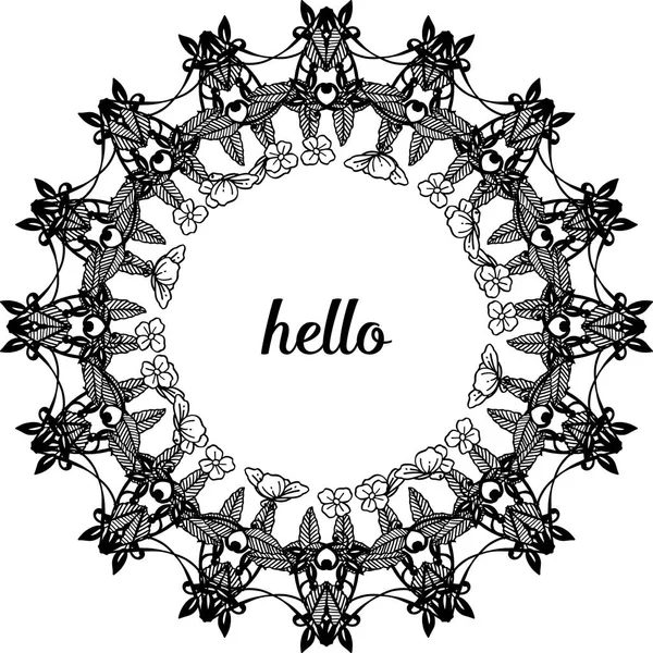 Vektör illüstrasyon dekor vintage merhaba için çeşitli doku çiçek çerçeve