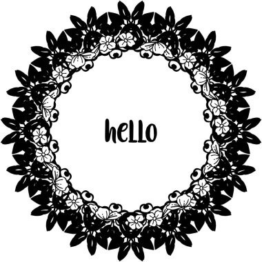 Davet kartı merhaba için vektör illüstrasyon desen çiçek çerçeve