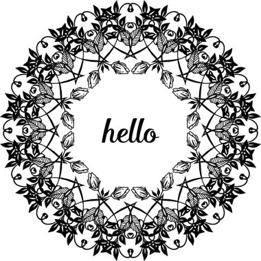 Davet kartı merhaba için vektör illüstrasyon desen çiçek çerçeve