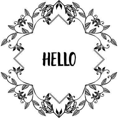 Davet kartı merhaba için vektör illüstrasyon desen çiçek çerçeve