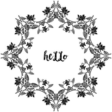 Davet kartı merhaba için vektör illüstrasyon desen çiçek çerçeve