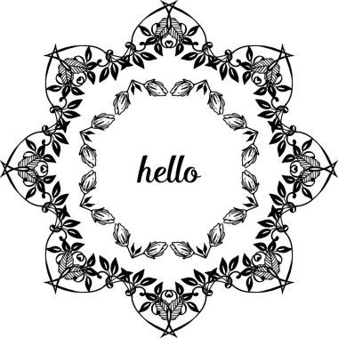 Vektör illüstrasyon çiçek çerçeve sanat modern merhaba yazma