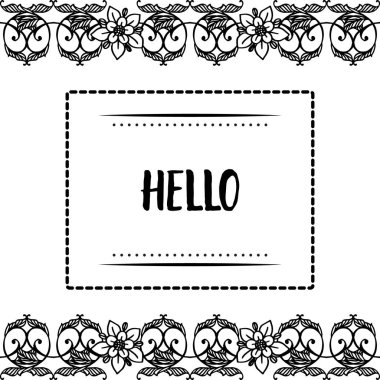 Çiçek çiçek çerçevesi ile merhaba Vektör illüstrasyon vintage