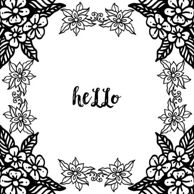 Çiçek çiçek çerçevesi ile merhaba Vektör illüstrasyon vintage