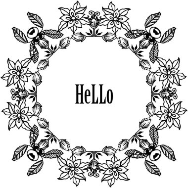 Çiçek çiçek çerçevesi ile merhaba Vektör illüstrasyon vintage