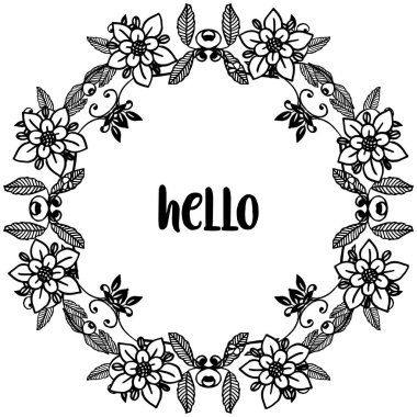 Çiçek çiçek çerçevesi ile merhaba Vektör illüstrasyon vintage