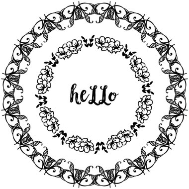 Vektör illüstrasyon zarif kart merhaba tasarım sevimli çiçek çerçeve için