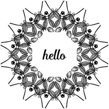 Vektör illüstrasyon şablon merhaba için güzel çiçek çerçeve