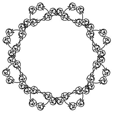 Çeşitli desen sanat yaprak çiçek çerçeve ile Vektör illüstrasyon posteri