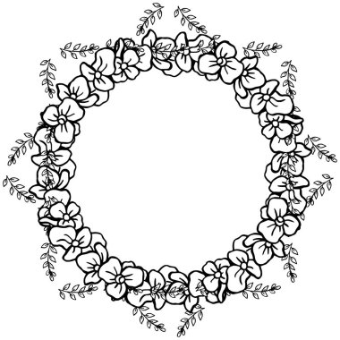 Vektör illüstrasyon davet kartı için çiçek çerçeve çeşitli kalabalık