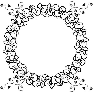 Tebrik kartı için vektör illüstrasyon güzel yaprak çiçek çerçeve