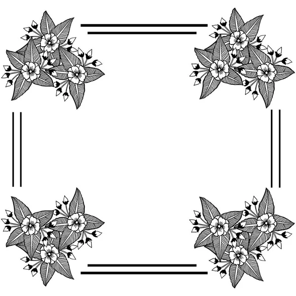 Tarjeta de ilustración vectorial con varios adornado de marco de corona de hoja — Archivo Imágenes Vectoriales