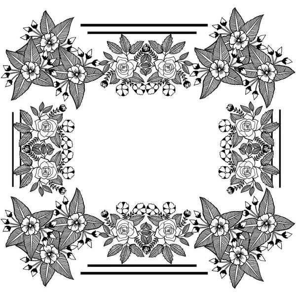 Illustration vectorielle décor de carte avec cadre floral motif — Image vectorielle