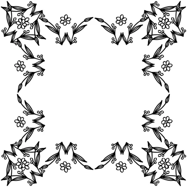 Tarjeta de ilustración vectorial para varios marco de flor de hoja de patrón — Vector de stock