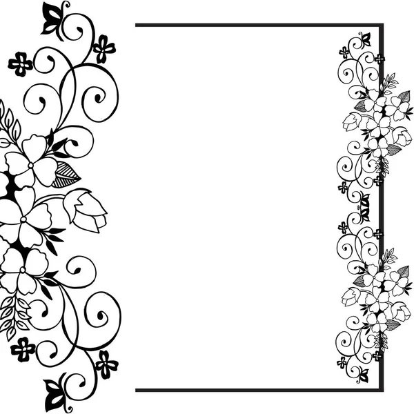 Modello di illustrazione vettoriale per elegante cornice floreale foglia — Vettoriale Stock