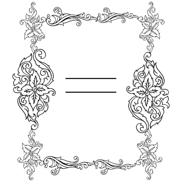 Векторні ілюстрації форми картки з абстрактною квітковою рамкою — стоковий вектор