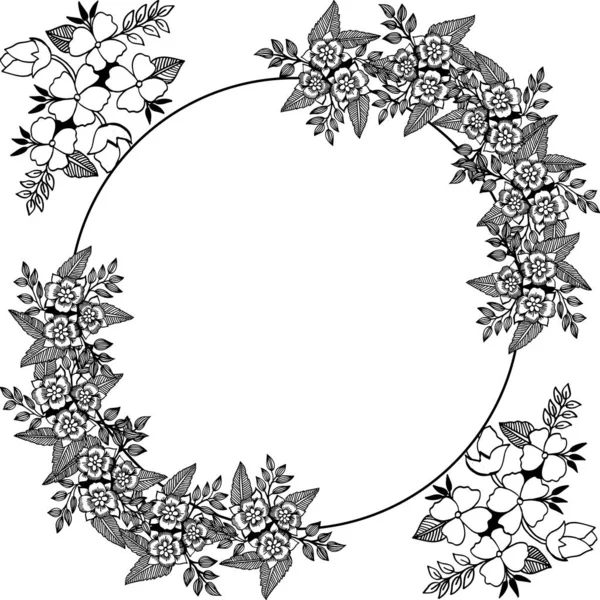 Ilustración vectorial hermosa hoja marco floral para tarjeta de felicitación — Archivo Imágenes Vectoriales
