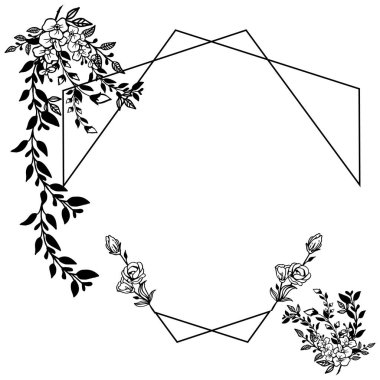 Vektör illüstrasyon çeşitli çiçek çerçeveleri kart şekli ile çiçek