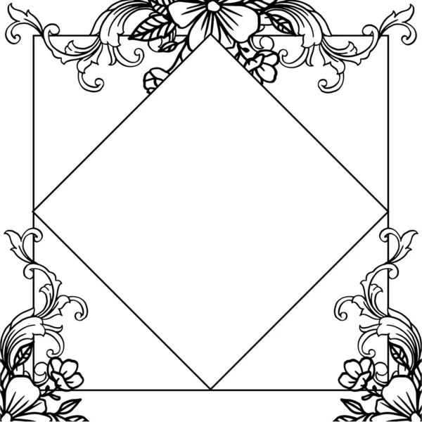 Cartaz de ilustração vetorial para molduras florais de folhas isoladas em fundo branco — Vetor de Stock