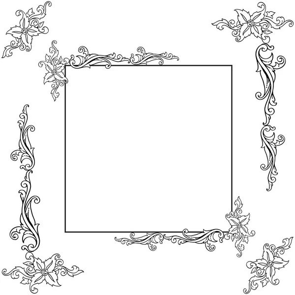 Vektor illustration form av kort med abstrakt blad blomma ram — Stock vektor
