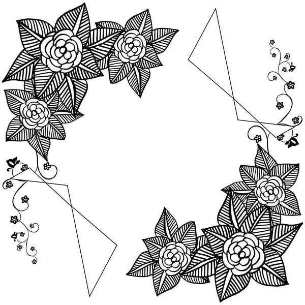 Ilustracja wektorowa różne kwiatowe ramki kwitną z kształtu karty — Wektor stockowy