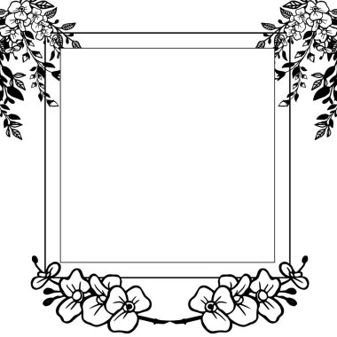 Tebrik kartı ile yaprak çiçek çerçeve Vektör illüstrasyon sanat