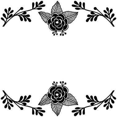 Vektör illüstrasyon kart stili için yaprak çiçek çerçeve çeşitli sanat