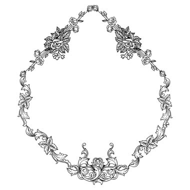 Yaprak çiçek çerçeve kalabalık için kart Vektör illüstrasyon şekli