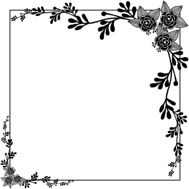 Poster için çelenk çerçeveleri vektör illüstrasyon desen resmi