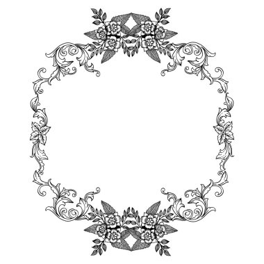 Çeşitli soyut çiçek çerçevesi için vektör illüstrasyon afiş