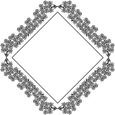 Vektör illüstrasyon kart şekli için çeşitli soyut yaprak çiçek çerçeve