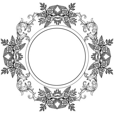 Çeşitli soyut çiçek çerçevesi için vektör illüstrasyon afiş