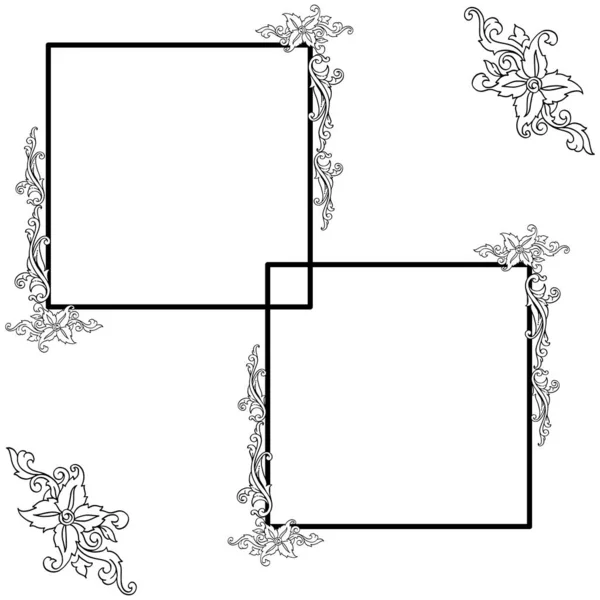 Διανυσματική εικόνα σχήμα της κάρτας με αφηρημένο φύλλο λουλούδι πλαίσιο — Διανυσματικό Αρχείο