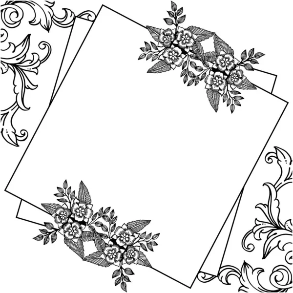 Vektor Illustration Dekor der Karte für Kunstblatt Blumenrahmen — Stockvektor