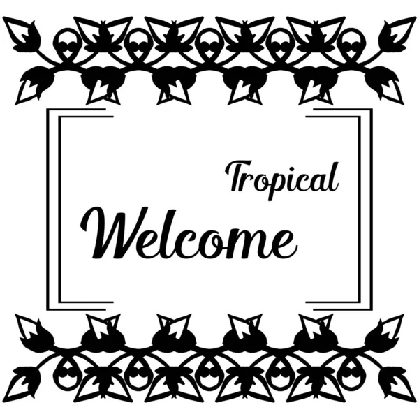Illustration vectorielle cadre fleur élégant pour carte de vœux wellcome tropical — Image vectorielle