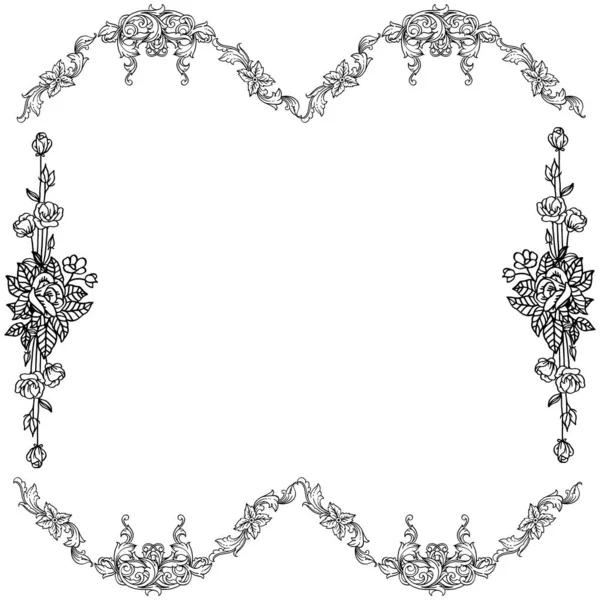 Illustration vectorielle forme de carte pour foule de cadre de fleur de feuille — Image vectorielle