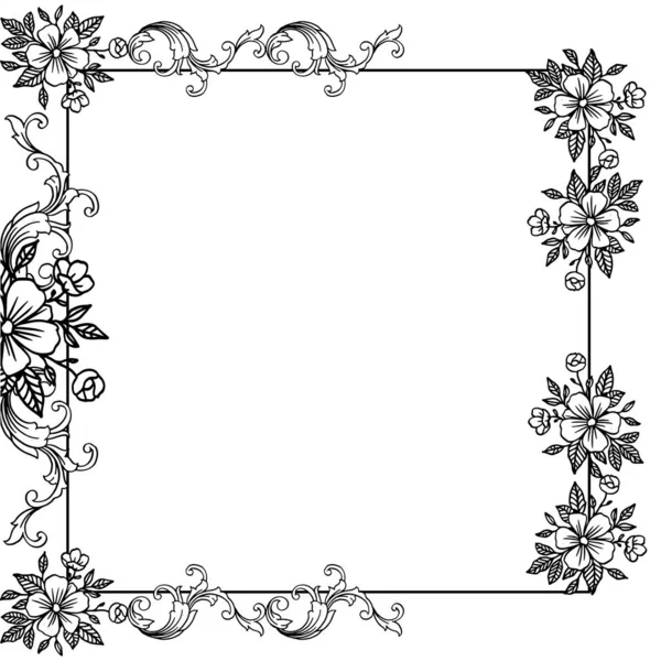 Векторная иллюстрация дизайна карточки для красоты листовой цветочной рамы — стоковый вектор
