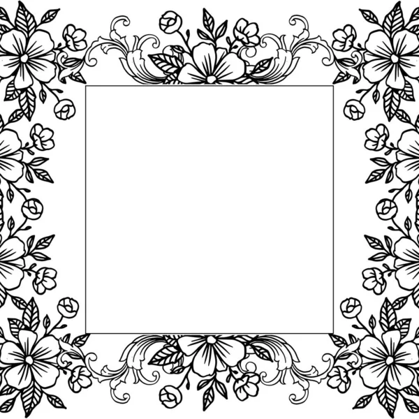 Affiche d'illustration vectorielle pour cadres floraux de feuilles isolés sur fond blanc — Image vectorielle
