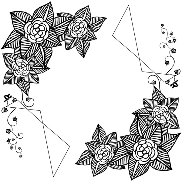 Ilustracja wektorowa różne kwiatowe ramki kwitną z kształtu karty — Wektor stockowy